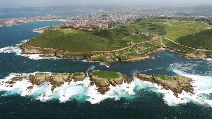 El litoral coruñés visto desde el aire.