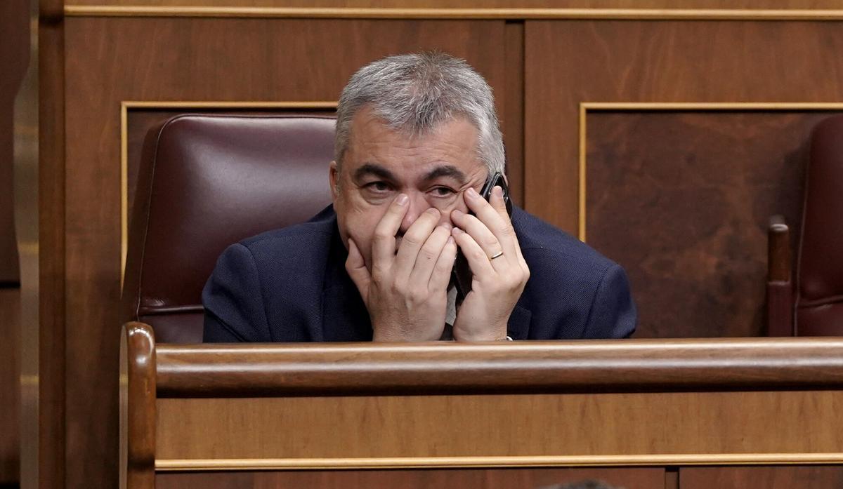 El secretario de Organización del PSOE, Santos Cerdán, durante un pleno en el Congreso.