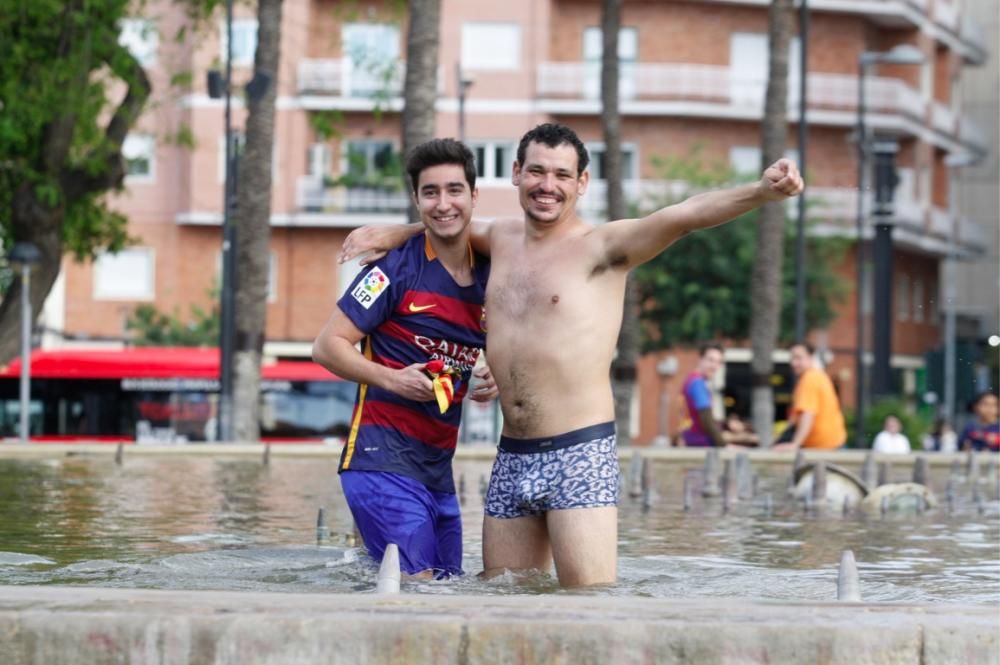 Celebración del título de Liga del Barcelona en Murcia