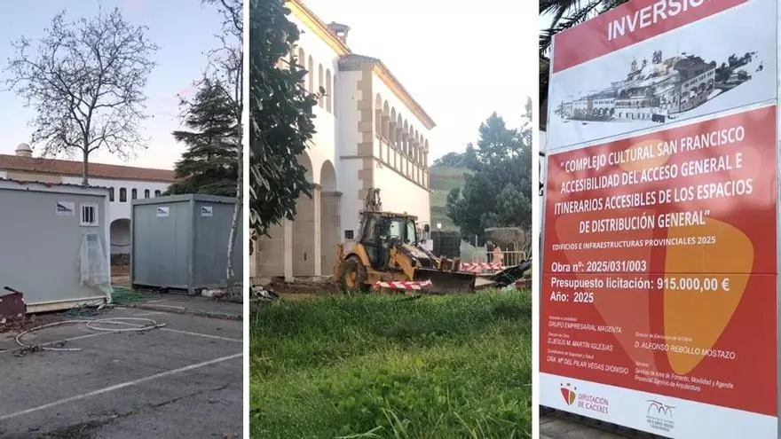 Vídeo | Así avanzan las obras de mejora de los accesos al complejo cultural San Francisco de Cáceres