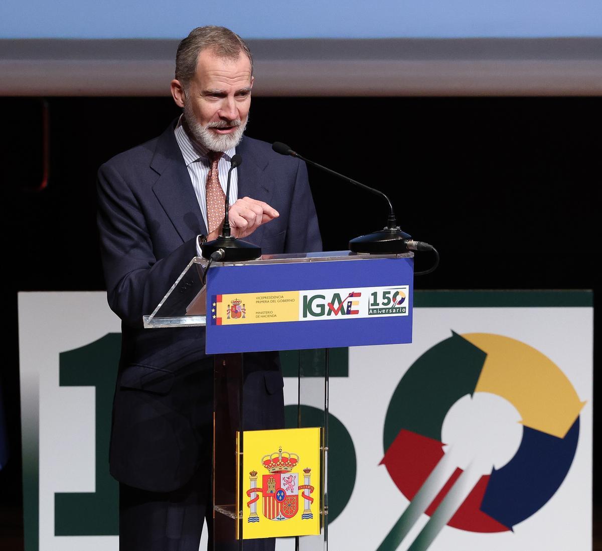 El Rey Felipe VI preside la inauguración del 150º aniversario de la Intervención General de la Administración del Estado (IGAE) en el Museo Nacional Centro de Arte Reina Sofía