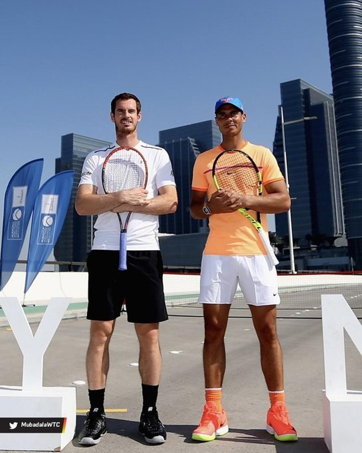 Nadal y Andy Murray posan en Abu Dabi