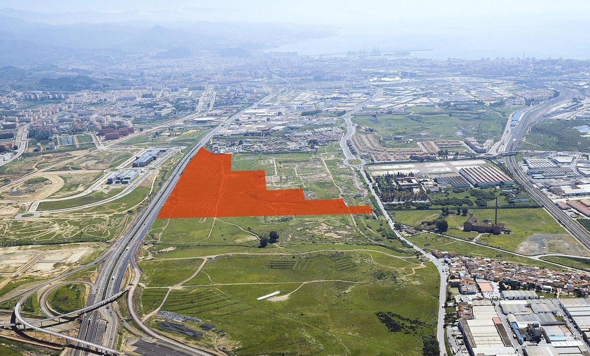 En rojo, la superficie que ocupará la urbanización en Buenavista.