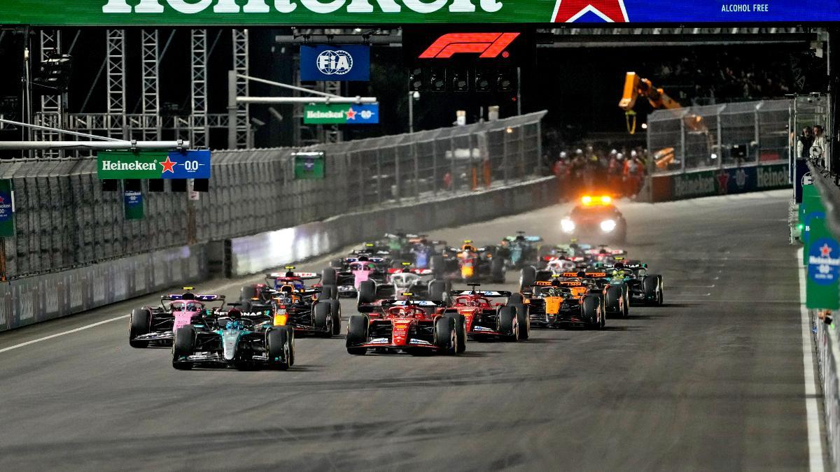 Imagen del pasado GP de Las Vegas, donde Max Verstappen se coronó como campeón