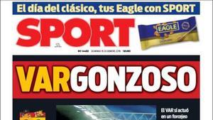 La portada de Sport del 15 de diciembre