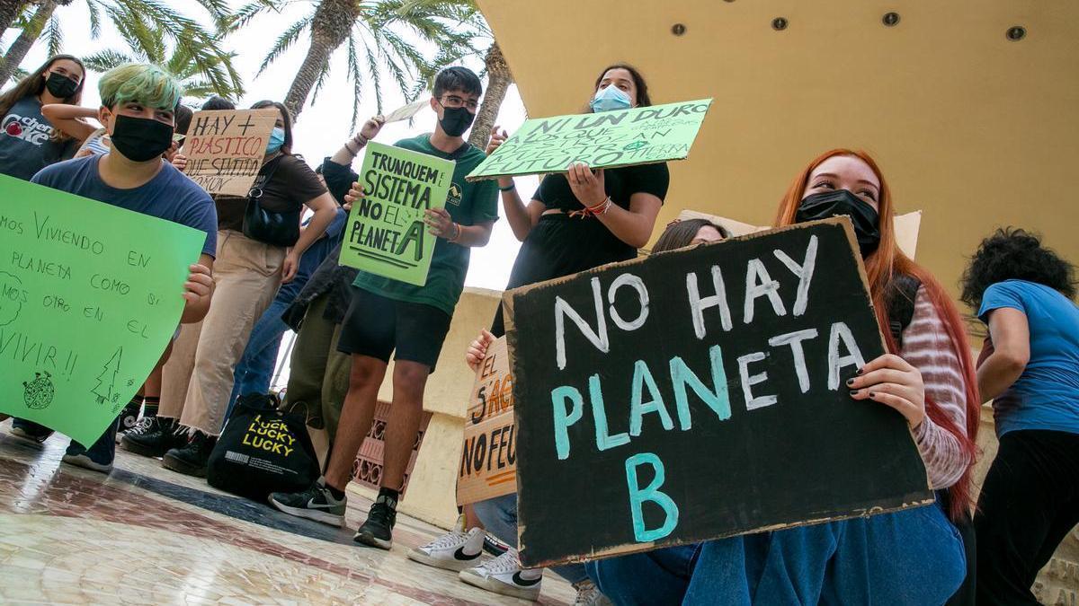 Una protesta contra el avance del cambio climático, en Alicante