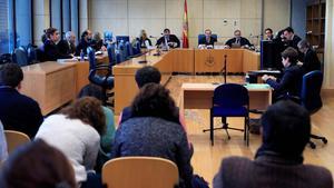 La Audiencia Nacional descarta terrorismo en la agresión de Alsasua. En la foto, vista de apelación de la sentencia del caso Alsasua, en la Audiencia Nacional, el miércoles.