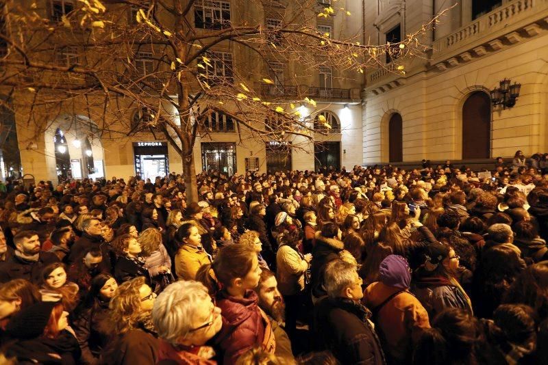 Concentración contra la violencia machista en Zaragoza