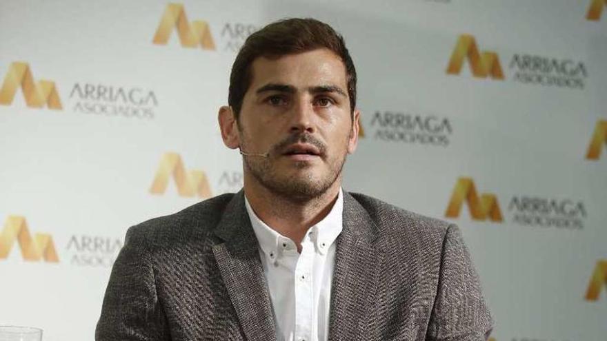 Iker Casillas, en la rueda de prensa que ofreció ayer.