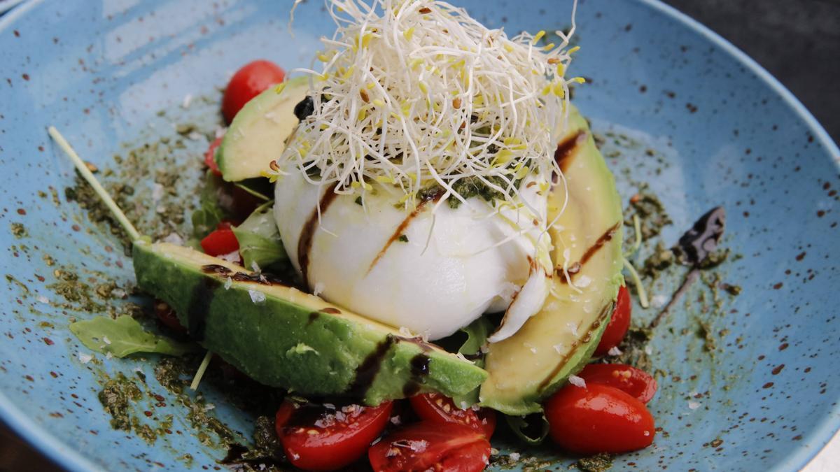 Burrata- Salat mit Guacamole im Verbano Restaurant an der Playa de Palma.