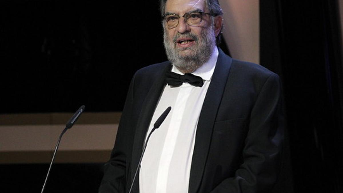 El presidente de la Academia de Cine, Enrique González Macho, durante su discurso.