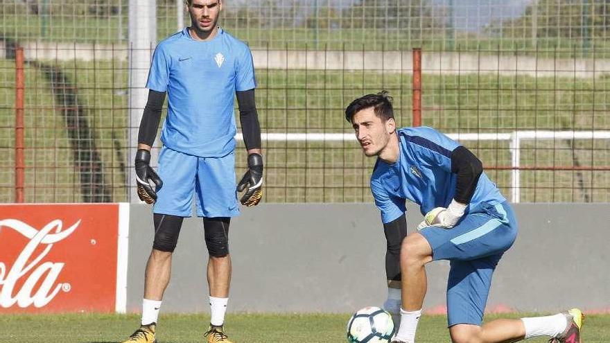 Dani Martín (a la izquierda) y Diego Mariño, durante un entrenamiento.