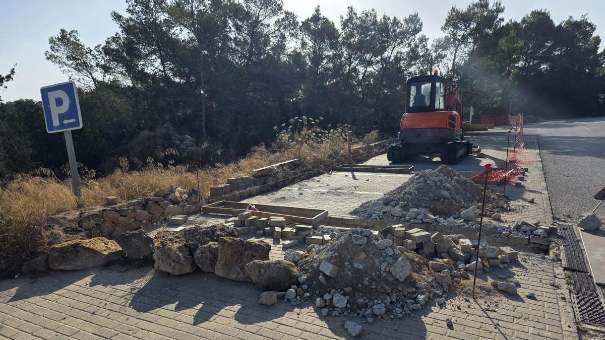 Imagen de las obras para la instalación de nuevas placas solares