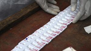 zentauroepp55236901 a health worker checks the results of rapid antigen tests co201006193318