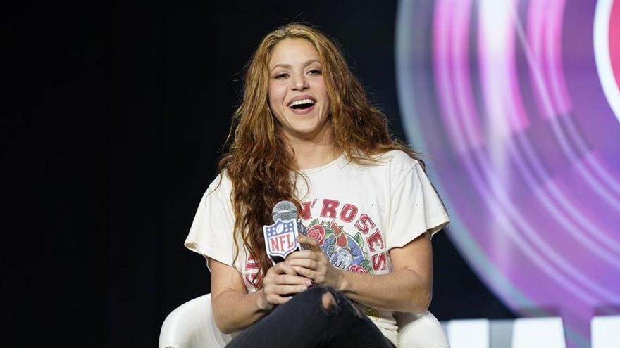 Shakira, durante una conferencia en Miami, en 2020