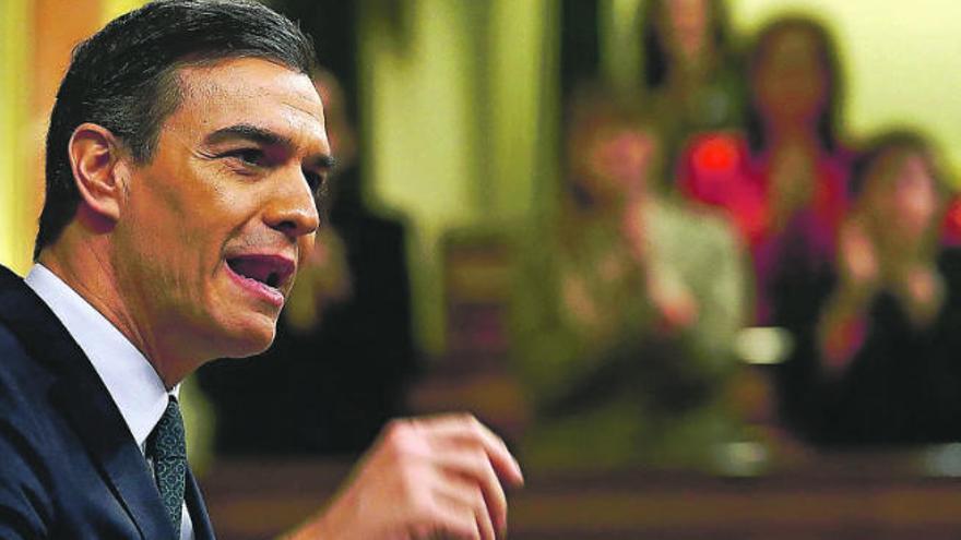 Pedro Sánchez durante el debate de investidura en el Congreso.