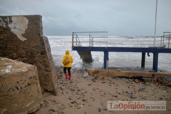 Temporal de lluvia y viento en La Manga y Cabo de