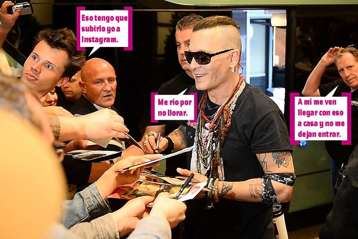 Johnny Depp ha firmado autógrafos por cumplir, porque quería salir corriendo