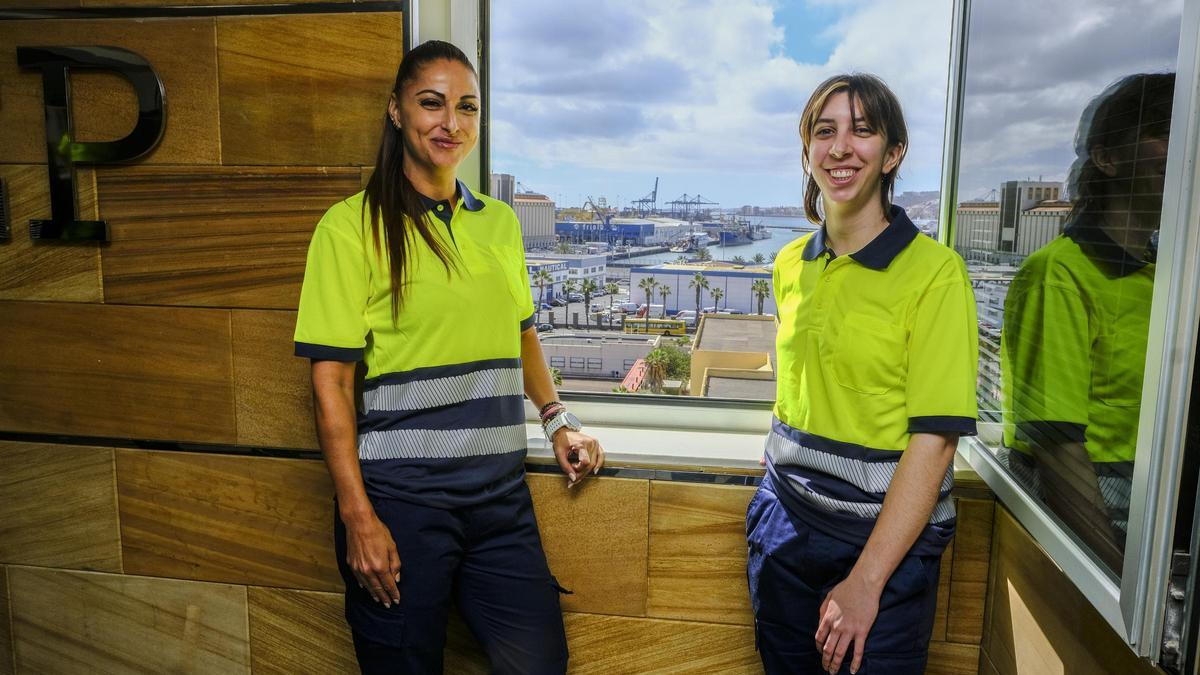 Irga y Cristina, dos de las nuevas estibadoras del Puerto de Las Palmas