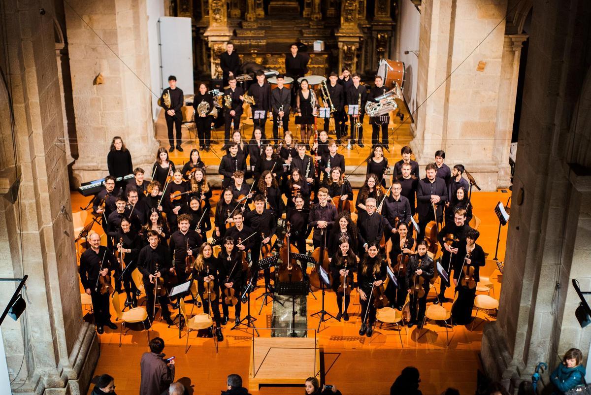 Orquesta de la Universidad de Santiago de Compostela en uno de sus conciertos.