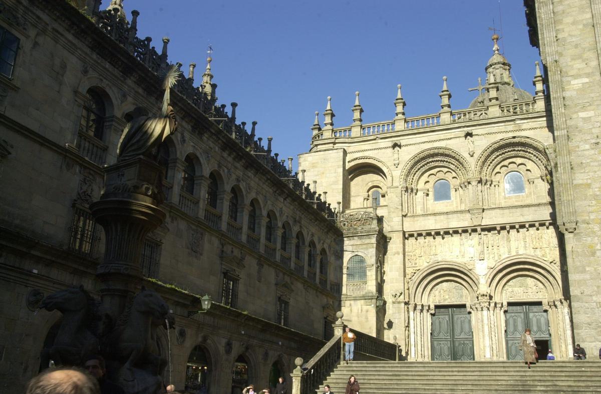 Fachada de Platerías da Catedral de Santiago.