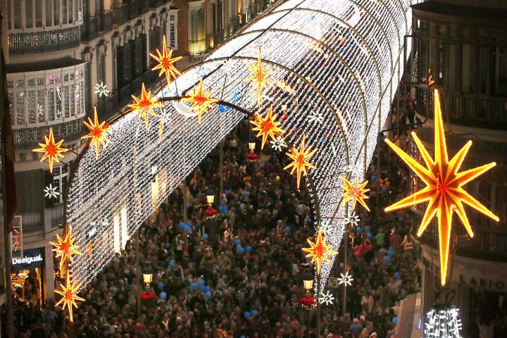 Así han cambiado las luces de Navidad en Málaga desde 2012