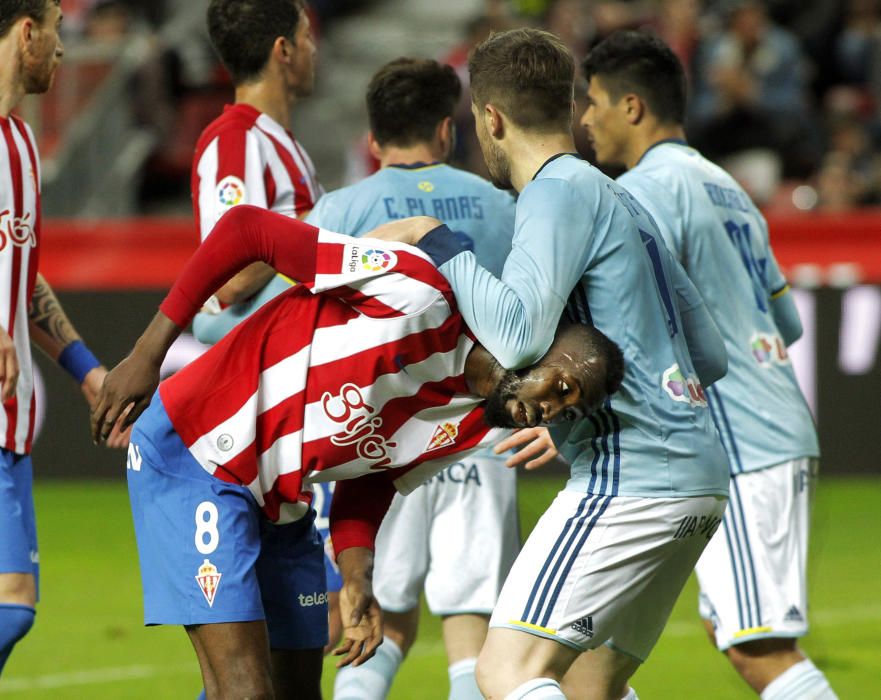 El partido entre el Sporting y el Celta, en imágenes