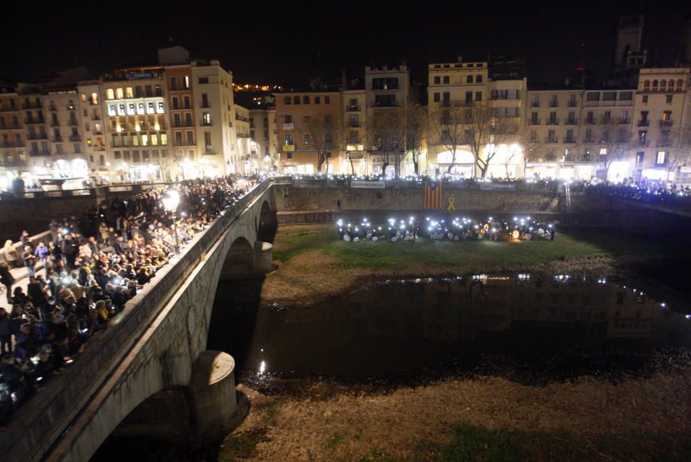 Protesta a Girona per demanar la llibertat dels Jordis