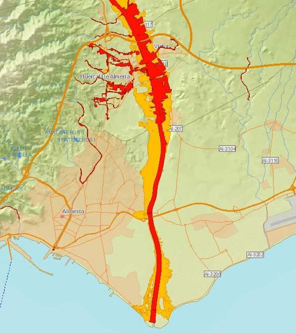El Bajo Andarax en Almería es otra de las zonas con mayor peligro de inundaciones de origen fluvial en Andalucía.
