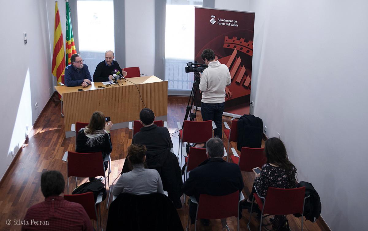 Roda de premsa a l’Ajuntament de Parets del Vallès.