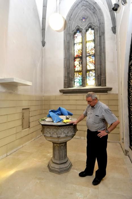 Obras en la iglesia de Sama de Langreo