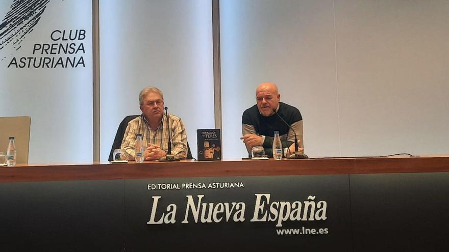 Enrique Llorián y Javier González-Vega, ayer, en el Club Prensa Asturiana.