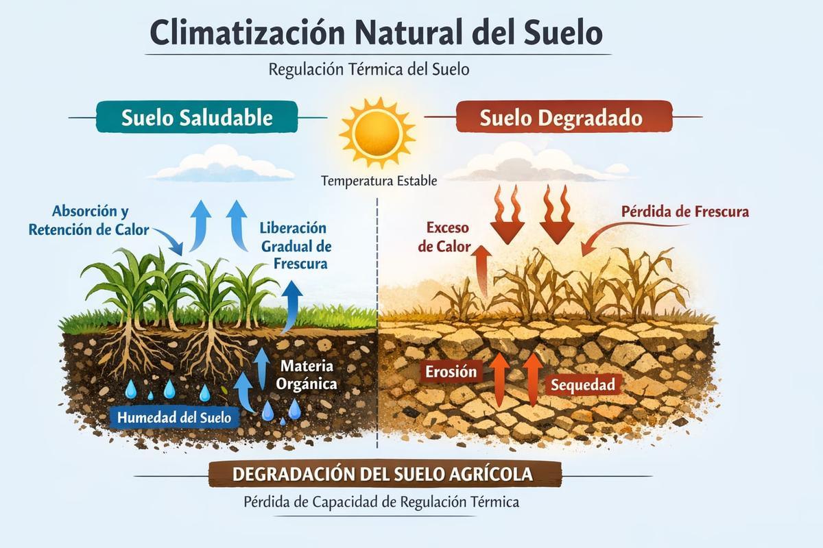 Diferencia entre suelos sanos y suelos degradados