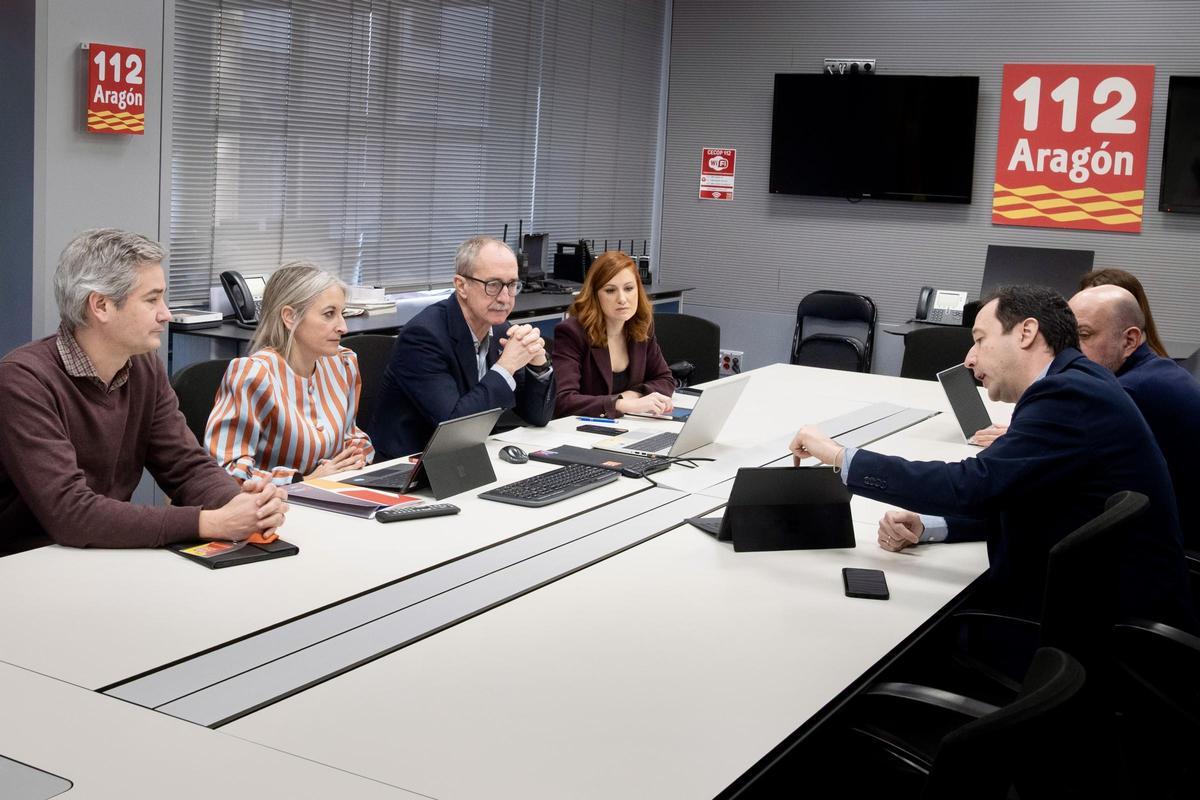 Un instante de la reunión sobre la creación de la AEMET autonómica, este lunes en el Pignatelli.