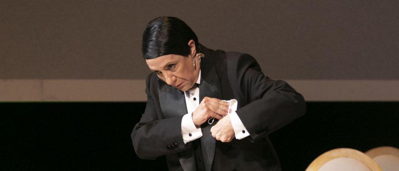 Blanca Portillo, en un momento de la representación de «Silencio», de  Juan Mayorga, en el teatro Palacio Valdés. | María Fuentes
