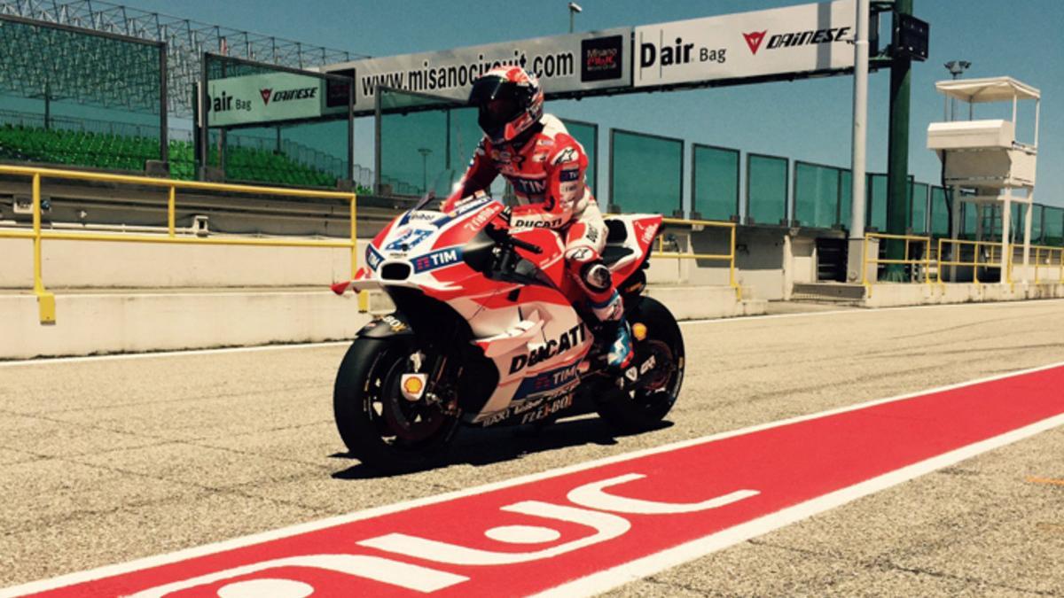 Stoner, en el test de Misano