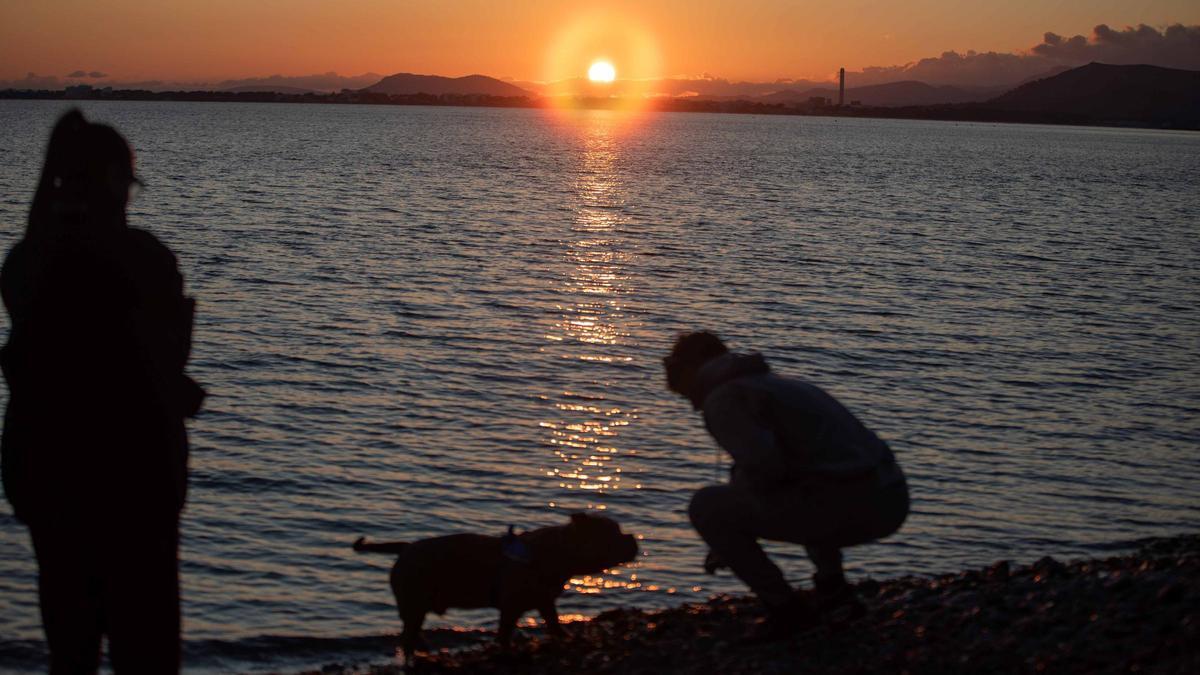 Am Strand von Alcanada auf Mallorca.