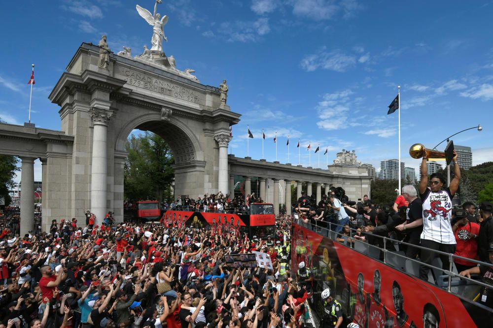 Los Raptors celebran el título de la NBA