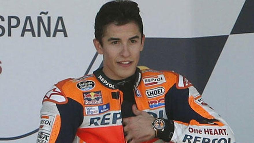 Marc Márquez, en el podio del circuito de Jerez.