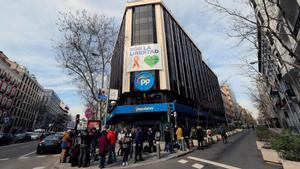 La sede del PP en la calle de Génova, en Madrid.