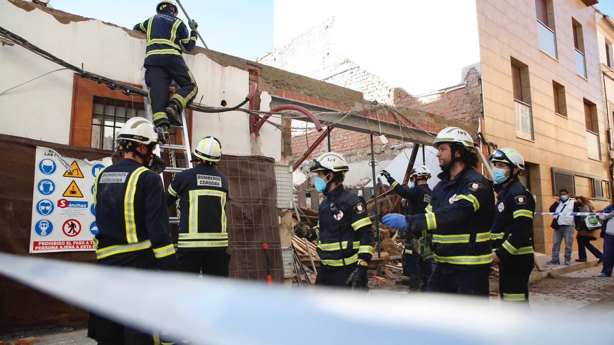 Derrumbe de una casa en obras en la calle de San Acisclo de Córdoba