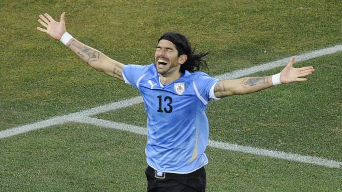 Sebastián Abreu tuvo su mejor año con Uruguay en el Mundial Sudáfrica 2010