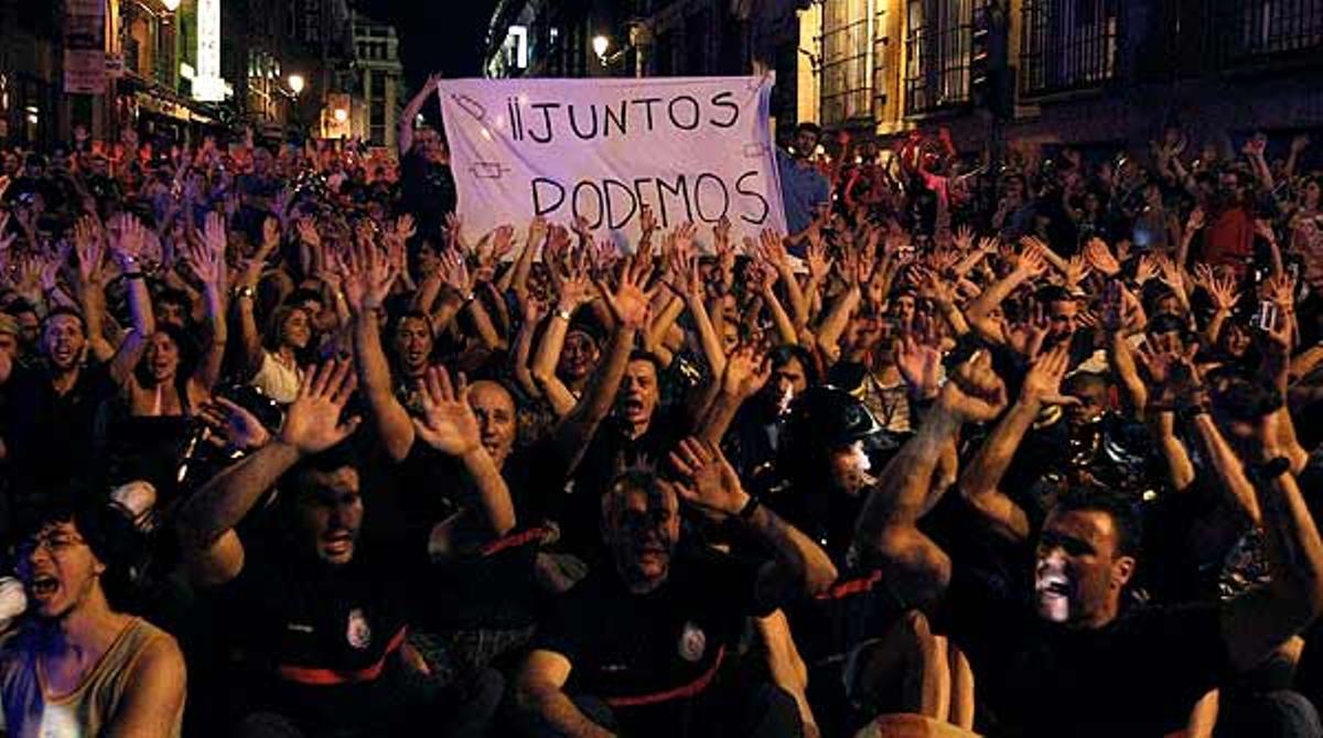 Els funcionaris es manifesten pel centre de Madrid.