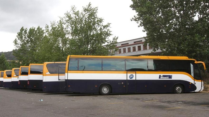 Autobuses aparcados en la estación de Ourense. // Iñaki Osorio