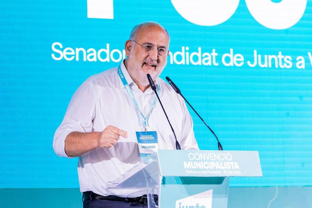 Eduard Pujol, en la convención municipalista de Junts
