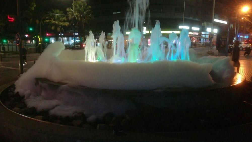 Acto vandálico en la fuente de Olof Palme.