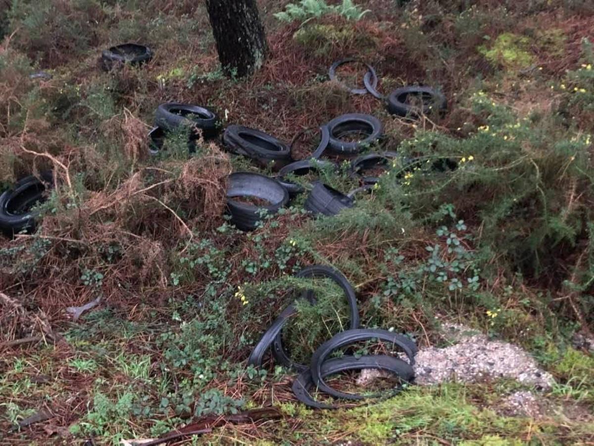 El vertedero de neumáticos localizado en O Grove.