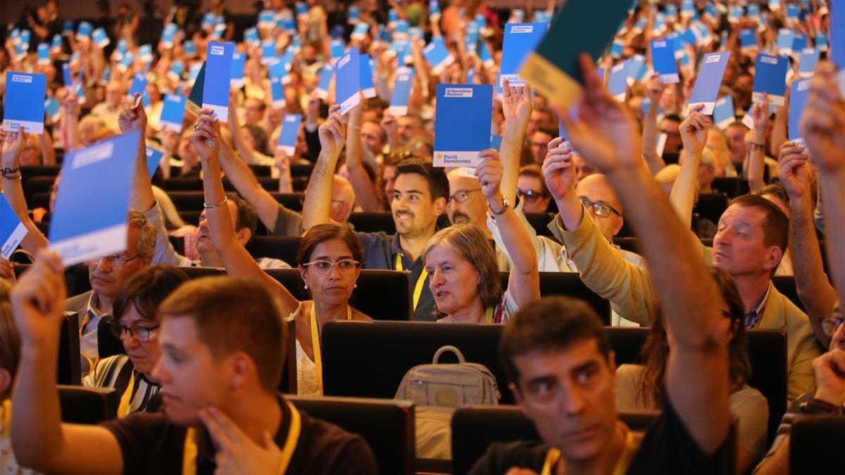 Congreso del PDECat en Barcelona, el 20 de julio del 2018