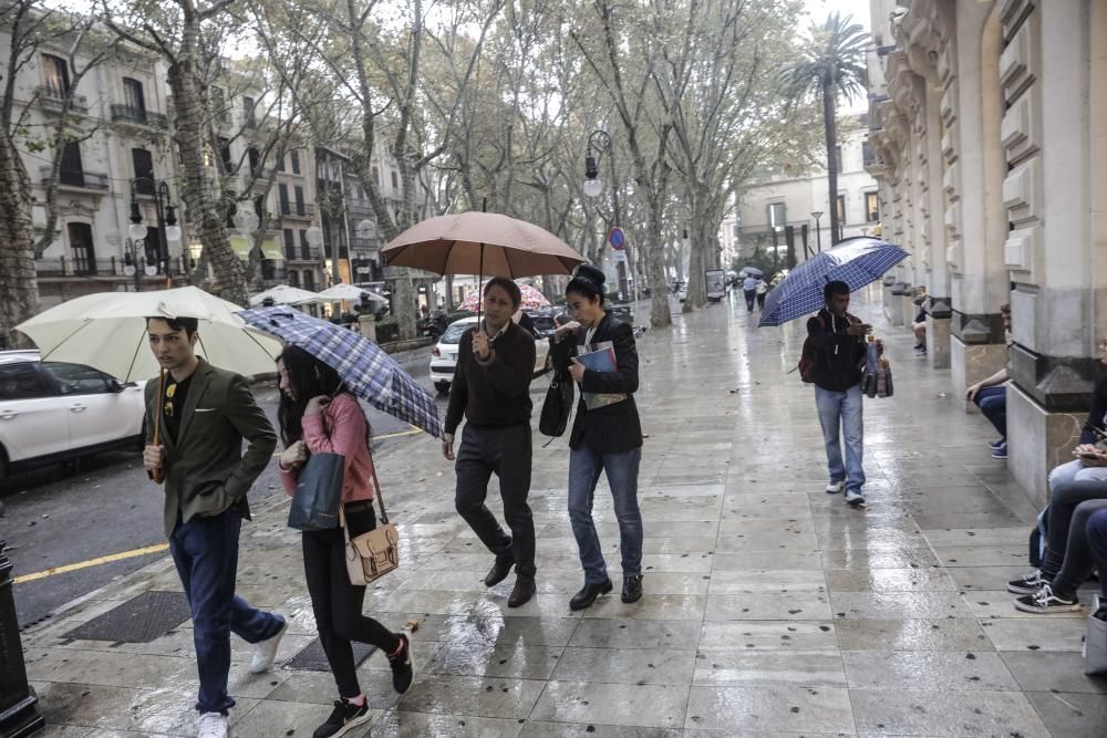 Regentag in Palma de Mallorca.