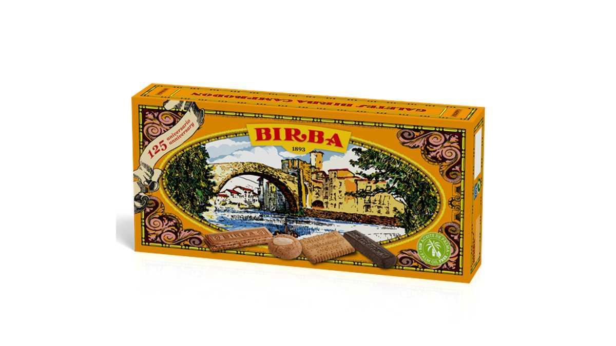Una caixa de les populars Galetes Birba.